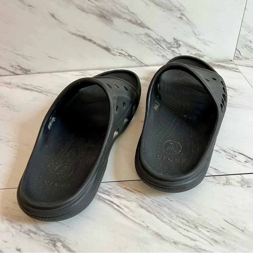 Crocs Black Lightweight Unisex Baya II Slide SZ 12